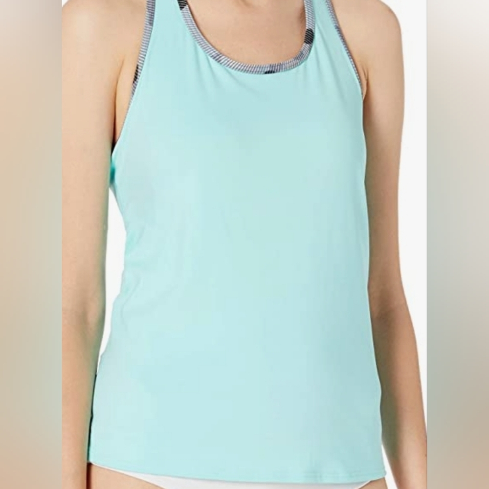 TYR Women's Lavare Sierra Tank, Grey/Mint, M(8).  NWT